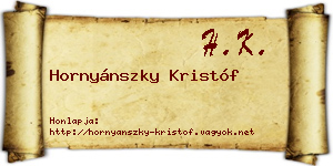 Hornyánszky Kristóf névjegykártya