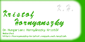 kristof hornyanszky business card